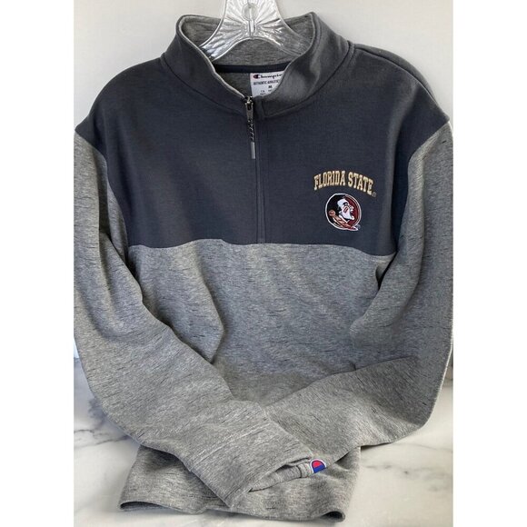 Néw mens Champion Florida State Seminoles 1/4 Zip Long‎ Sleeve Henley - Picture 1 of 4
